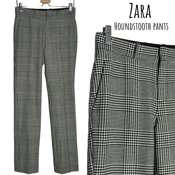 XS ZARA Wool houndstooth Dress Pants - Picture 1 of 9